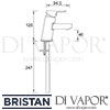 Bristan Pisa Cloakroom Basin Mixer Clicker Waste Dimensions